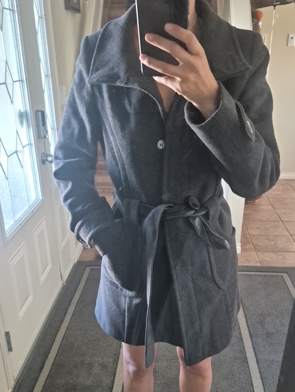 Ricki's Charcoal Gray Tie-Waist Trench Coat